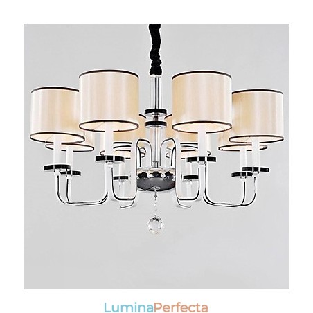 Candelabru contemporan modern din metal cromat din cristal Candelabru contemporan modern din metal cromat din cristal