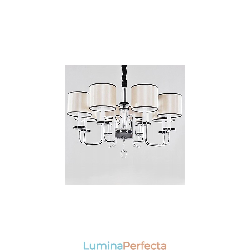 Candelabru contemporan modern din metal cromat din cristal