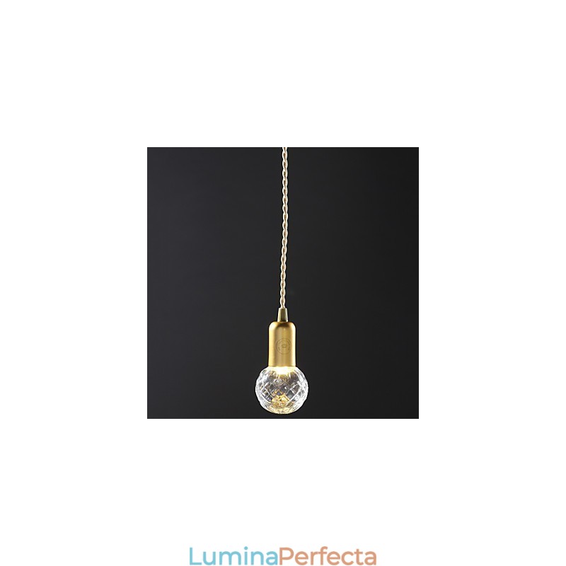 Lampă suspendată modernă, contemporană, vintage, în stil mini, din metal auriu