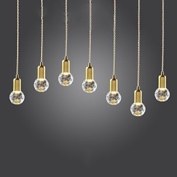 Lampă suspendată modernă, contemporană, vintage, în stil mini, din metal auriu