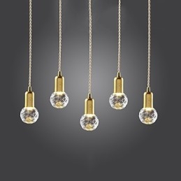 Lampă suspendată modernă, contemporană, vintage, în stil mini, din metal auriu