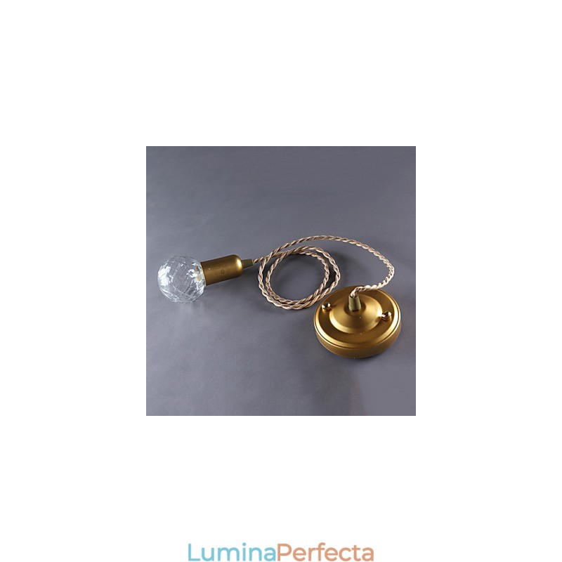 Lampă suspendată modernă, contemporană, vintage, în stil mini, din metal auriu