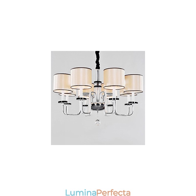 Candelabru contemporan modern din metal cromat din cristal