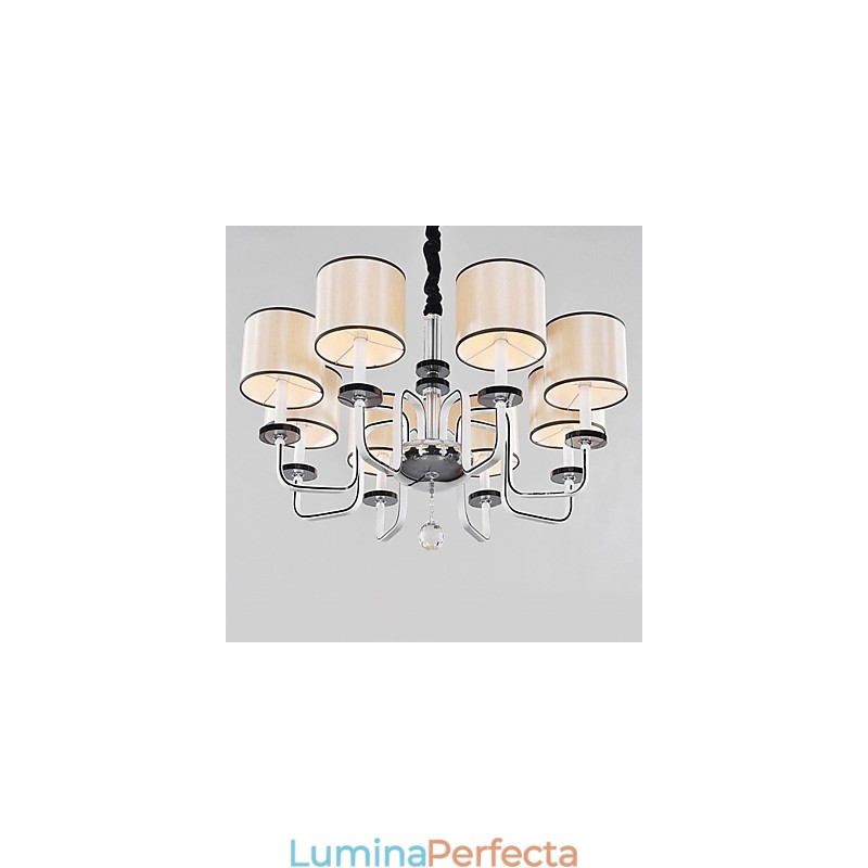 Candelabru contemporan modern din metal cromat din cristal