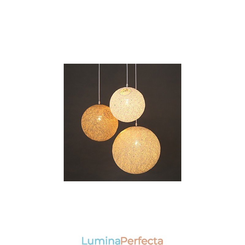 Lampă sferică Cany Artă Contemporană și Contractată Lampă suspendată cu bile de cânepă