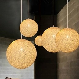Lampă sferică Cany Artă Contemporană și Contractată Lampă suspendată cu bile de cânepă