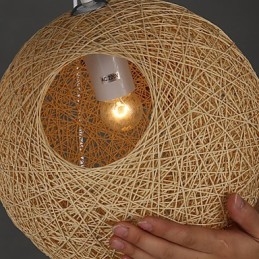 Lampă sferică Cany Artă Contemporană și Contractată Lampă suspendată cu bile de cânepă