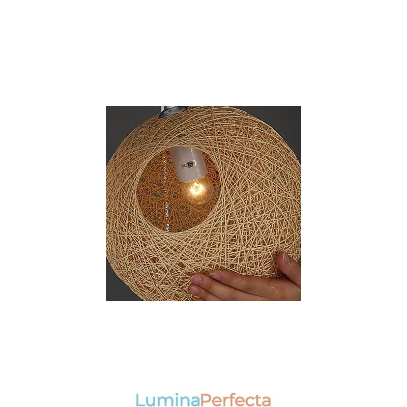 Lampă sferică Cany Artă Contemporană și Contractată Lampă suspendată cu bile de cânepă