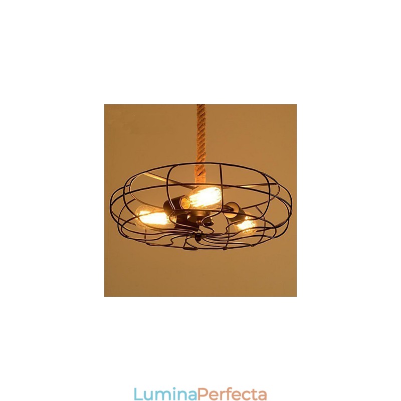 Candelabru cu ventilator industrial creativ american Lron Rope vintage