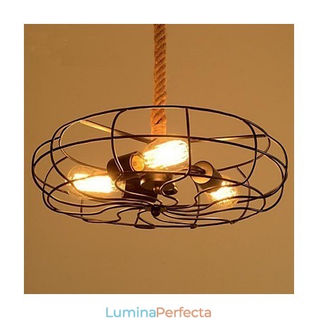 Candelabru cu ventilator industrial creativ american Lron Rope vintage Candelabru cu ventilator industrial creativ american Lron Rope vintage