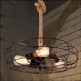 Candelabru cu ventilator industrial creativ american Lron Rope vintage