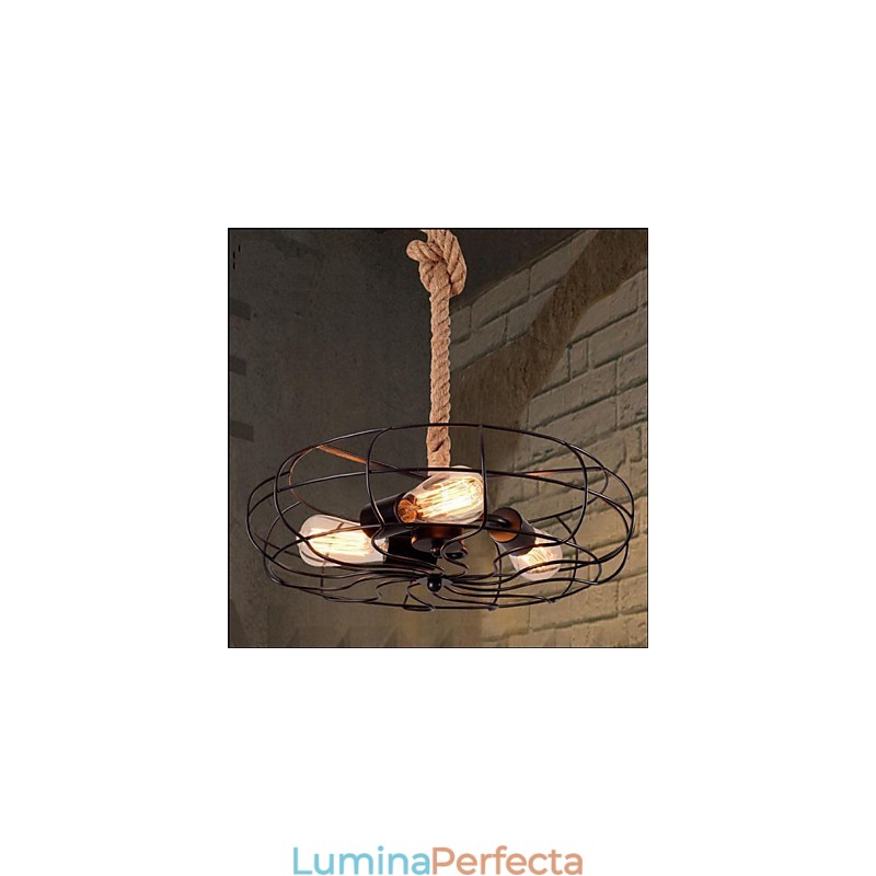 Candelabru cu ventilator industrial creativ american Lron Rope vintage