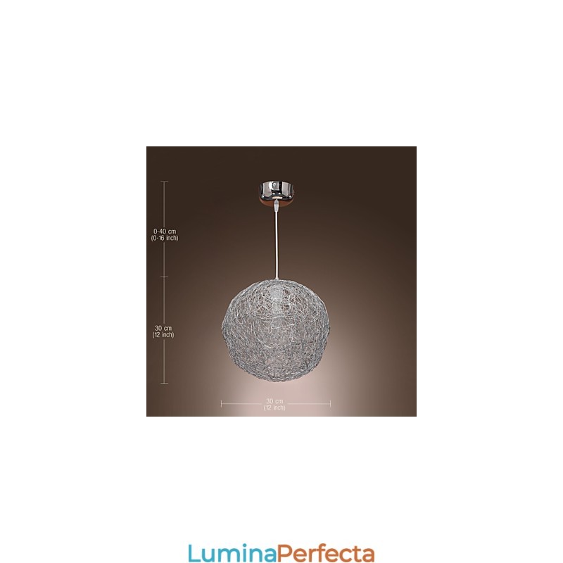 Lampă suspendată cromată în stil mini Globe, modernă și contemporană