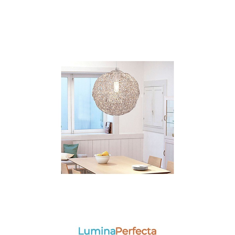 Lampă suspendată cromată în stil mini Globe, modernă și contemporană