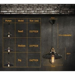 Lampă suspendată în stil european clasic, retro, metal, droplight