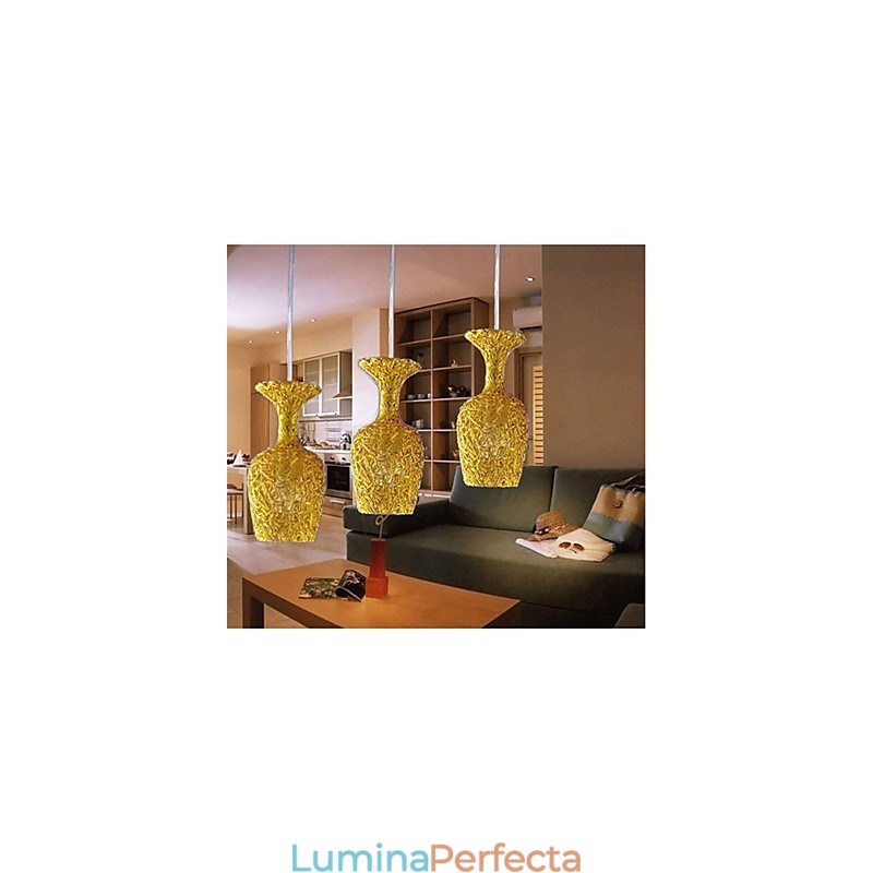 Candelabru din aluminiu țesut cu lampă cu trei capete Apple