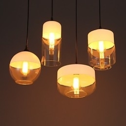 Lampă candelabru din sticlă din fier forjat de la Nordic Creative Stair Shop