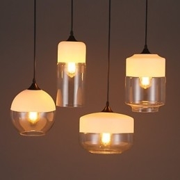 Lampă candelabru din sticlă din fier forjat de la Nordic Creative Stair Shop