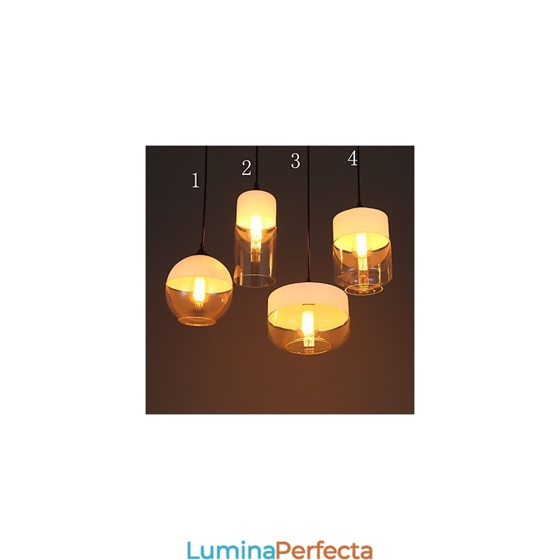 Lampă candelabru din sticlă din fier forjat de la Nordic Creative Stair Shop