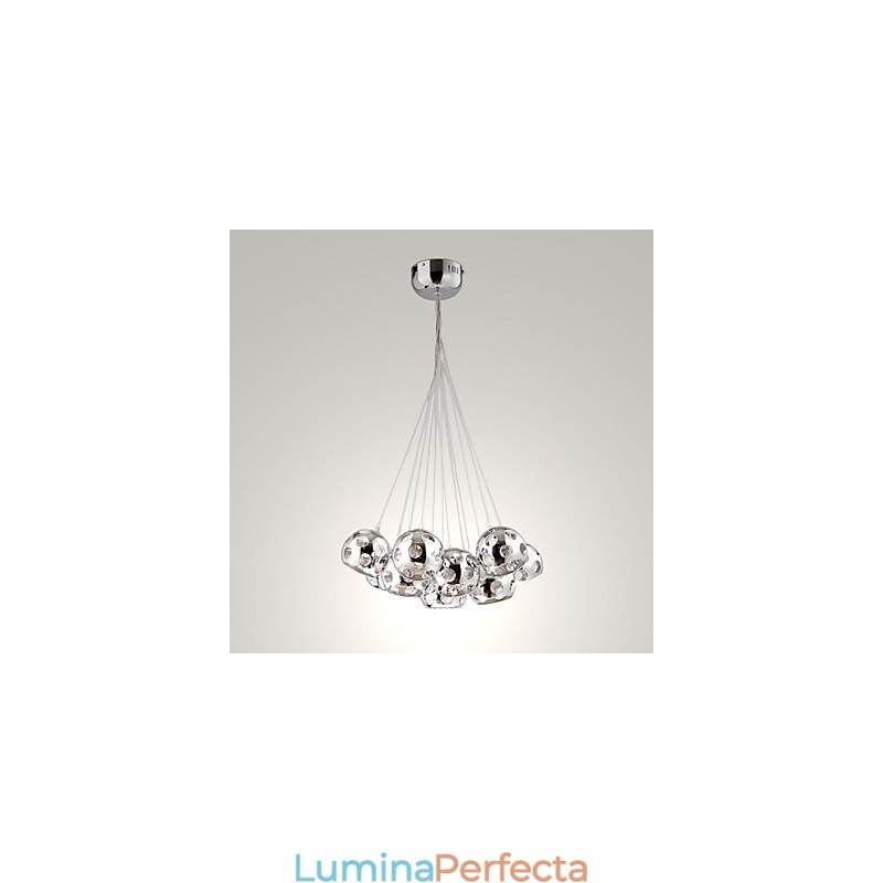 Lampă suspendată modernă și contemporană Globe din metal cromat