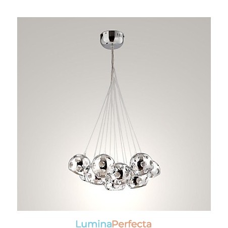Lampă suspendată modernă și contemporană Globe din metal cromat Lampă suspendată modernă și contemporană Globe din metal cromat