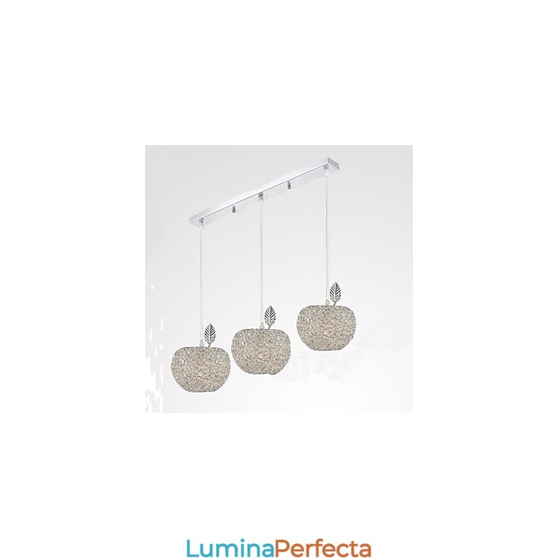 Candelabru din aluminiu țesut cu lampă cu trei capete Apple