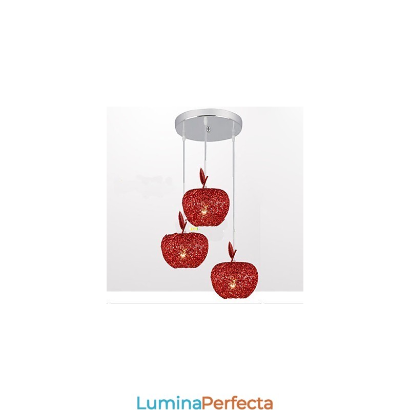 Candelabru din aluminiu țesut cu lampă cu trei capete Apple A