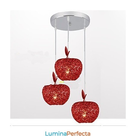 Candelabru din aluminiu țesut cu lampă cu trei capete Apple A Candelabru din aluminiu țesut cu lampă cu trei capete Apple A