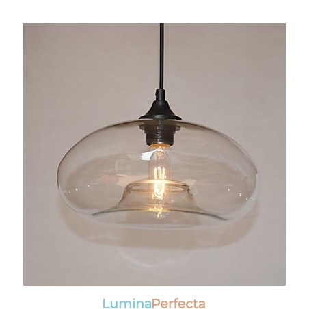Pandantiv cu 1 lumină, caracteristică modernă, cu abajur transparent Pandantiv cu 1 lumină, caracteristică modernă, cu abajur transparent