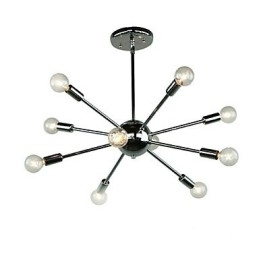 Lampă suspendată din metal cromat în stil country