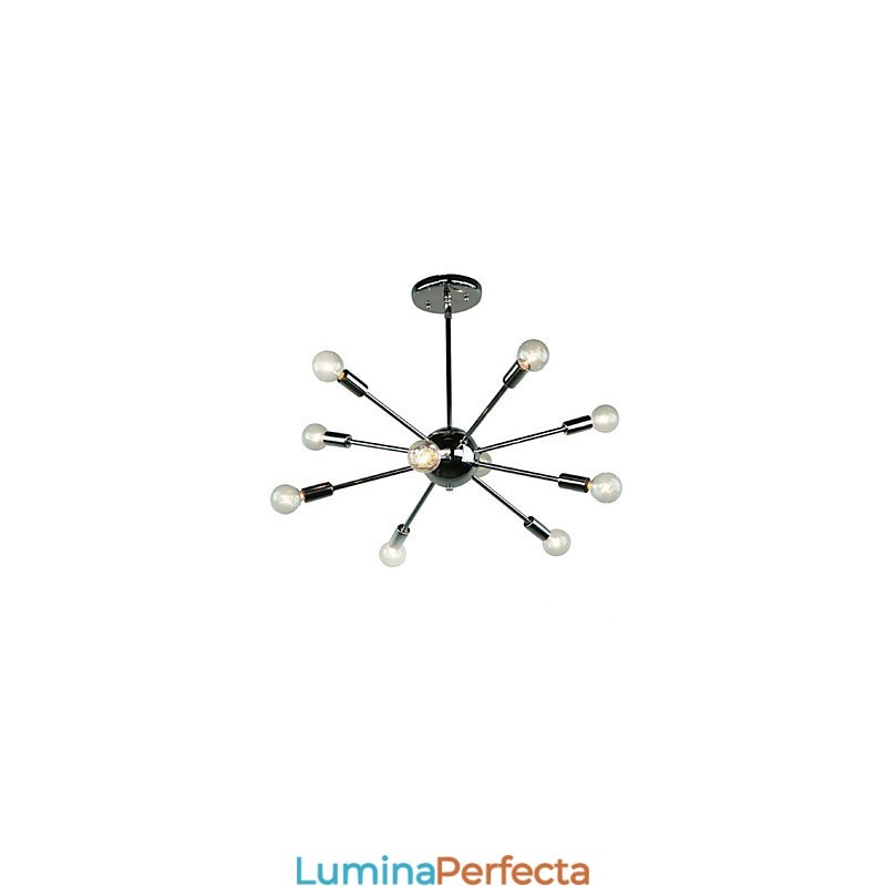 Lampă suspendată din metal cromat în stil country