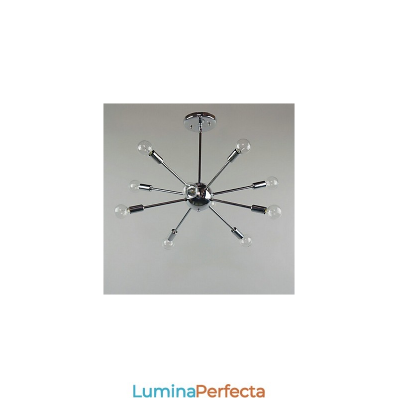 Lampă suspendată din metal cromat în stil country