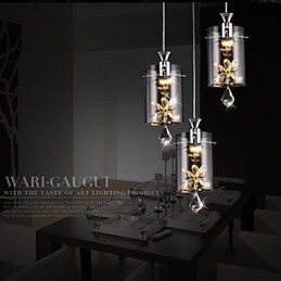 Lampă suspendată din sticlă modernă contemporană din cristal