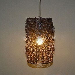 Lampă modernă din ratan, cu un singur cap, țesut cu artă Cany