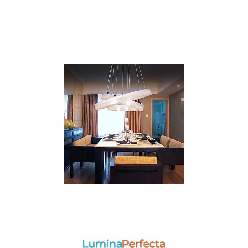 Lampă cu pandantiv din cristal Lampă modernă trei inele