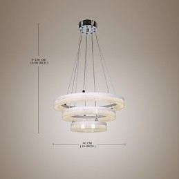 Lampă cu pandantiv din cristal Lampă modernă trei inele