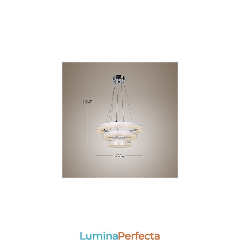 Lampă cu pandantiv din cristal Lampă modernă trei inele