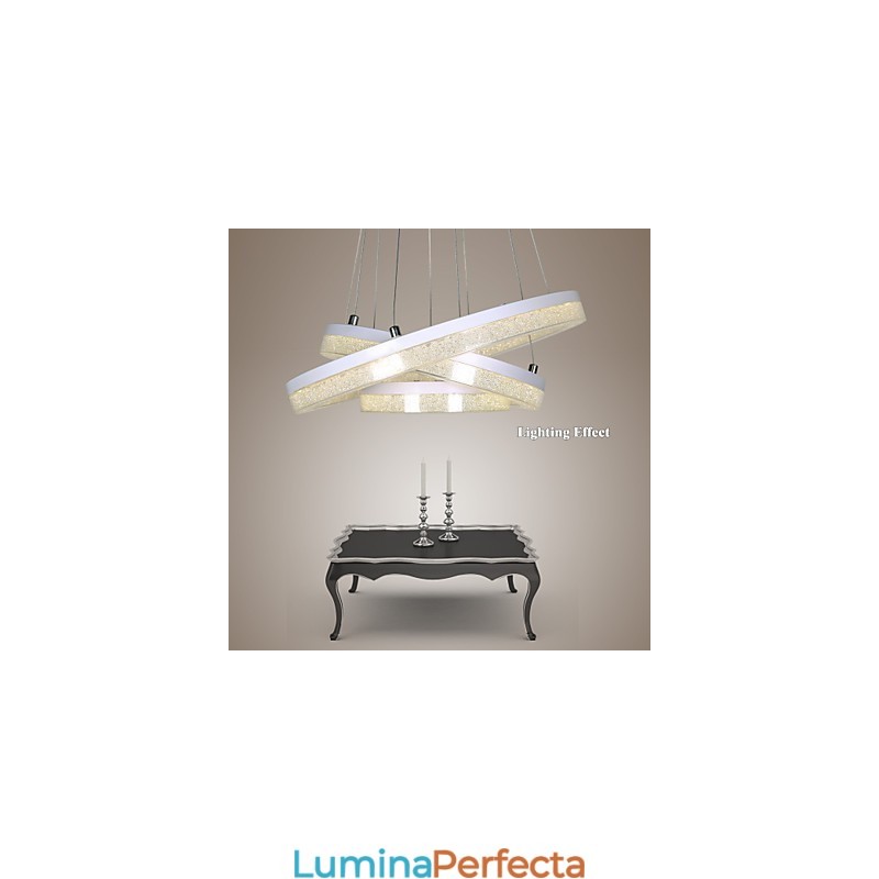 Lampă cu pandantiv din cristal Lampă modernă trei inele