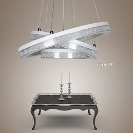 Lampă cu pandantiv din cristal Lampă modernă trei inele