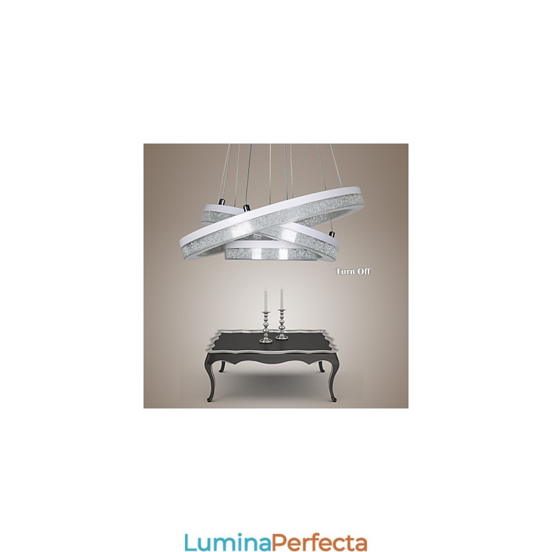 Lampă cu pandantiv din cristal Lampă modernă trei inele