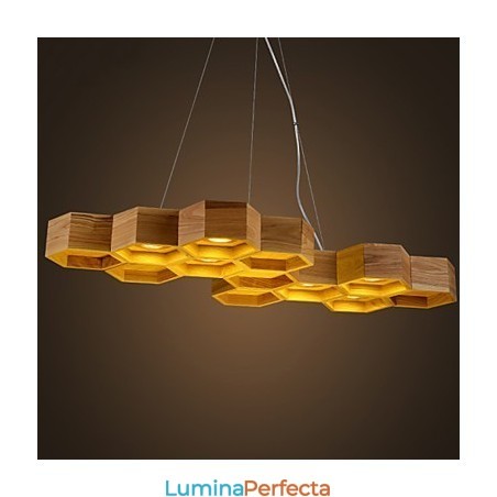 Designer Artă Individualitate Candelabru Simplu Fagure Lemn Lămpi Designer Artă Individualitate Candelabru Simplu Fagure Lemn Lămpi