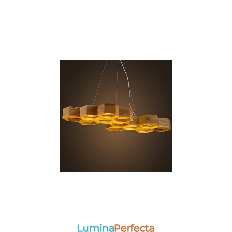 Designer Artă Individualitate Candelabru Simplu Fagure Lemn Lămpi