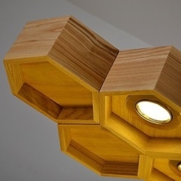 Designer Artă Individualitate Candelabru Simplu Fagure Lemn Lămpi
