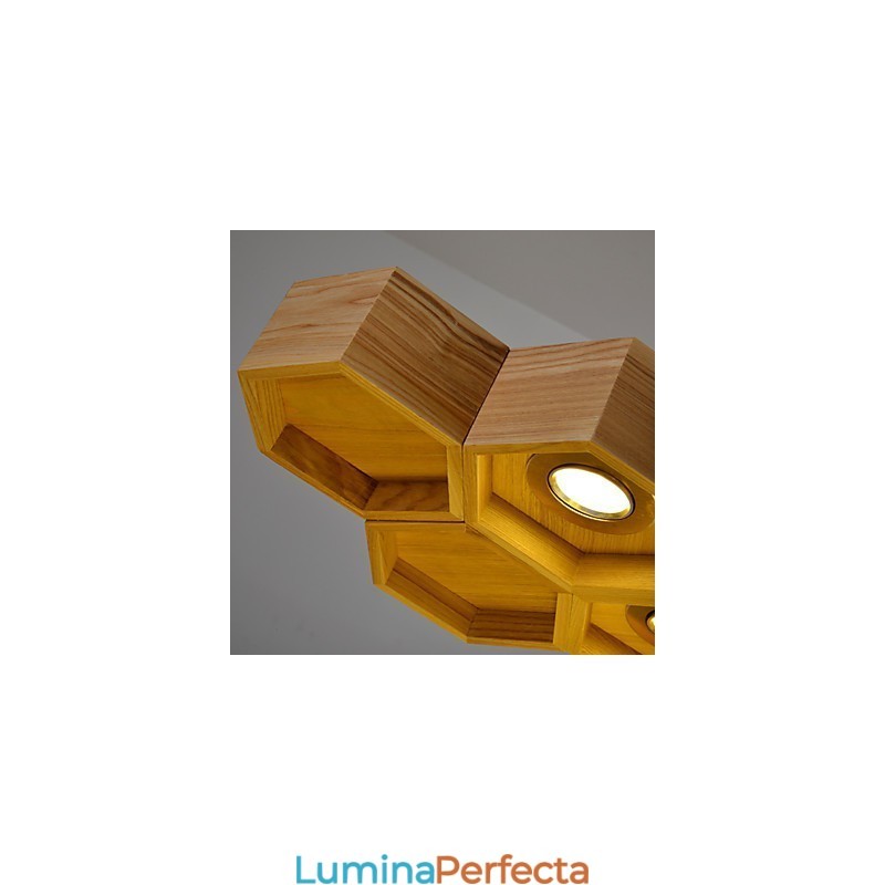 Designer Artă Individualitate Candelabru Simplu Fagure Lemn Lămpi