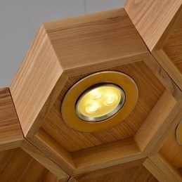 Designer Artă Individualitate Candelabru Simplu Fagure Lemn Lămpi