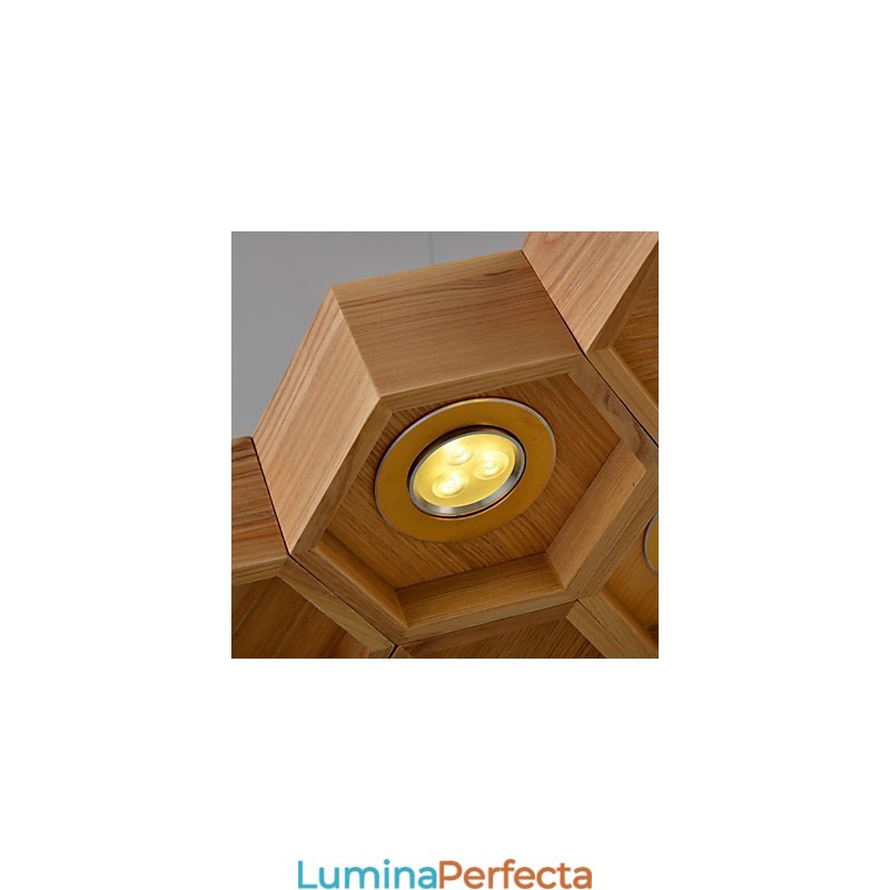 Designer Artă Individualitate Candelabru Simplu Fagure Lemn Lămpi