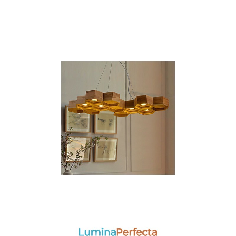 Designer Artă Individualitate Candelabru Simplu Fagure Lemn Lămpi