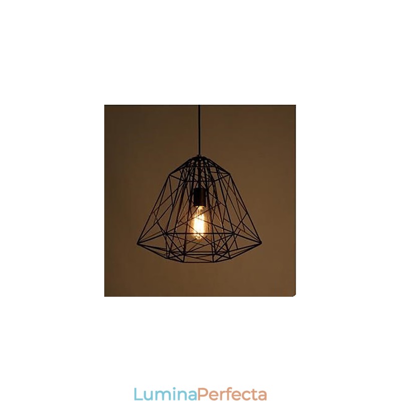 Lampă retro cu pandantiv cu diamante din fier forjat