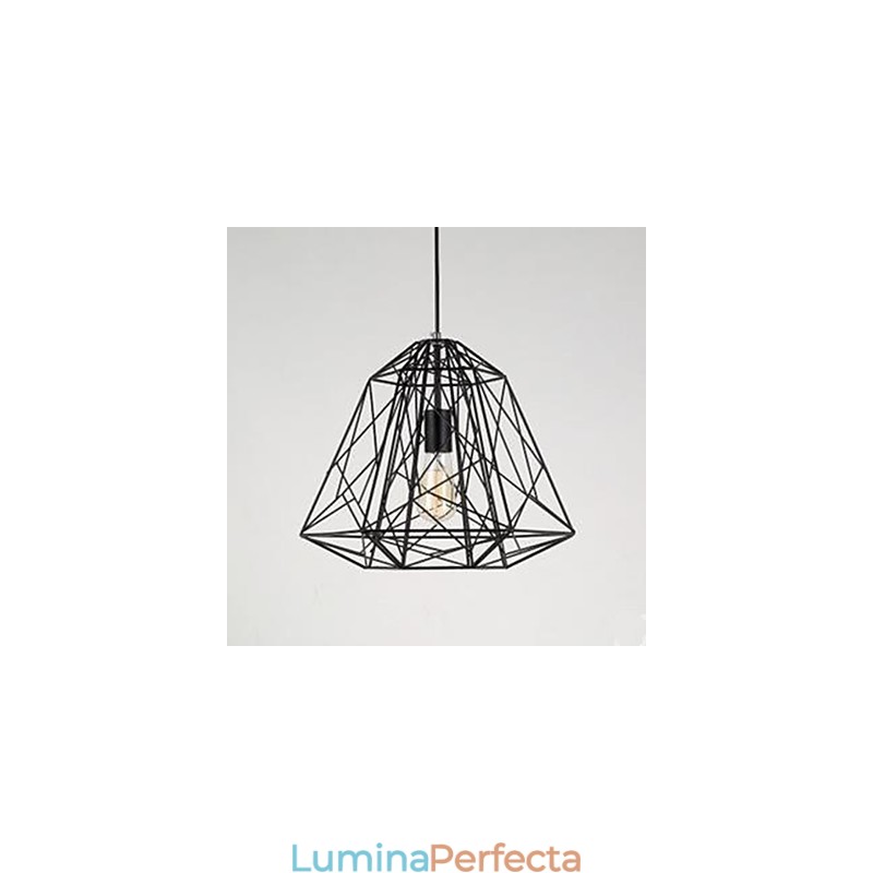 Lampă retro cu pandantiv cu diamante din fier forjat